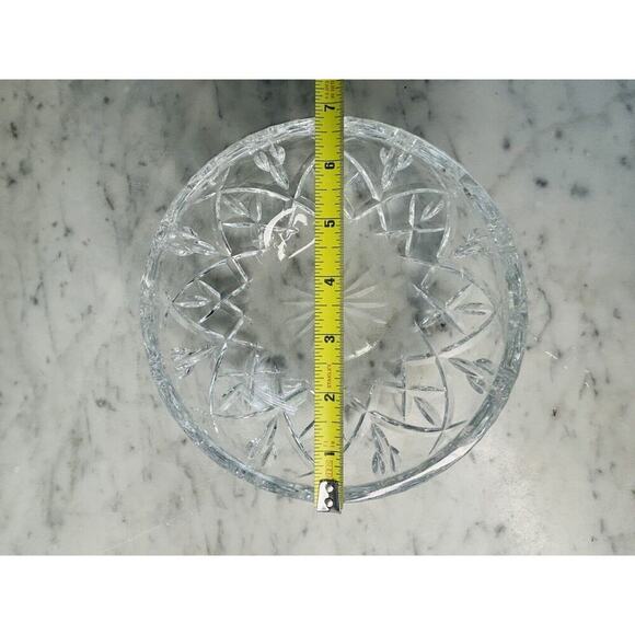 EUC Polonia 24% Lead Crystal Bowl Dish Made In Poland Hand Cut Clear Glass X - Picture 4 of 8